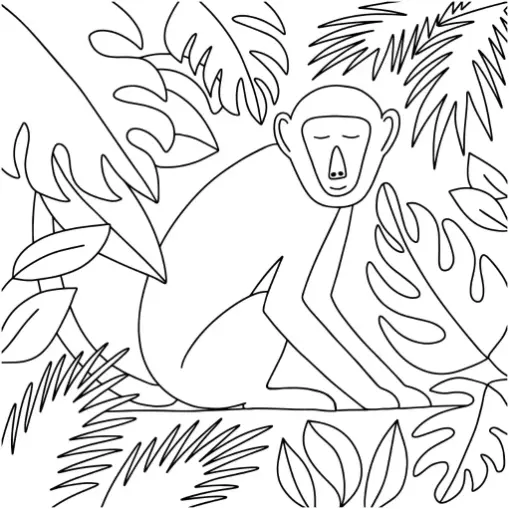 Free Monkey Picture To Color In