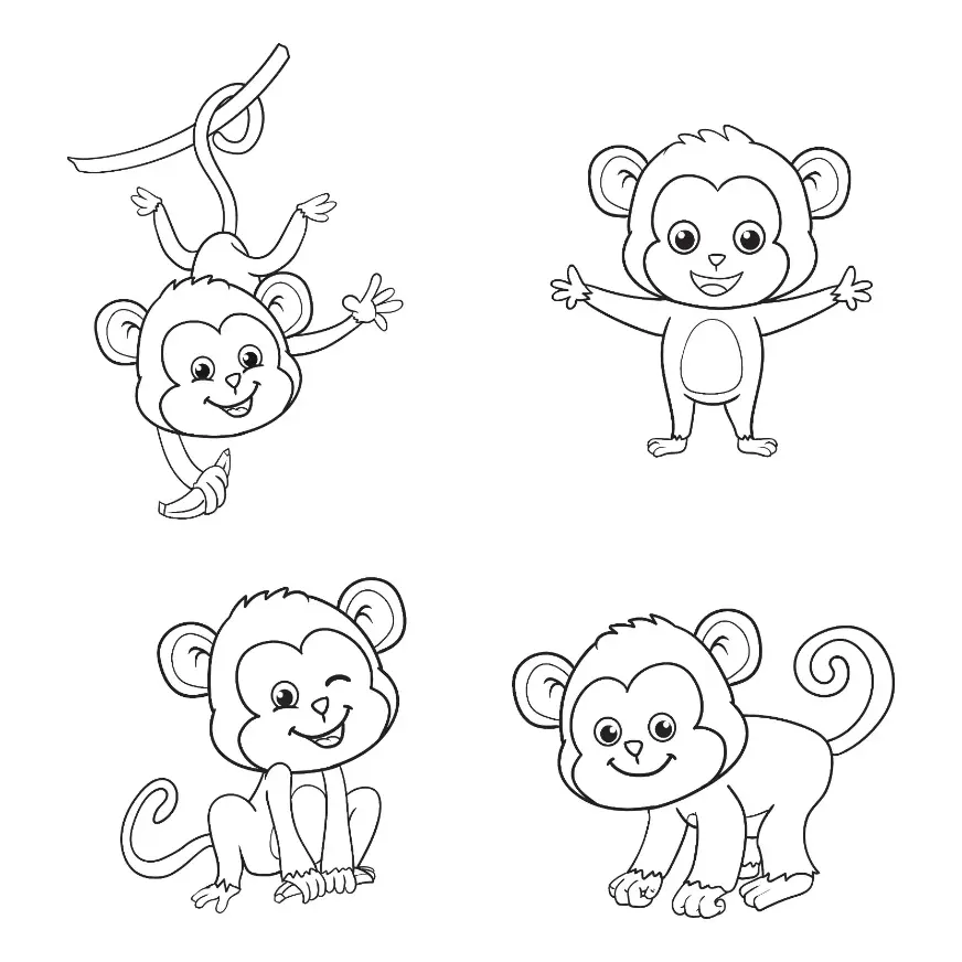 Free Monkey Picture To Color In