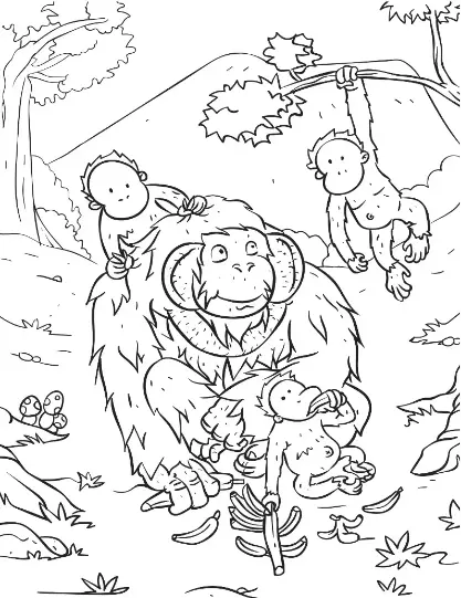 Free Monkey Picture To Color In