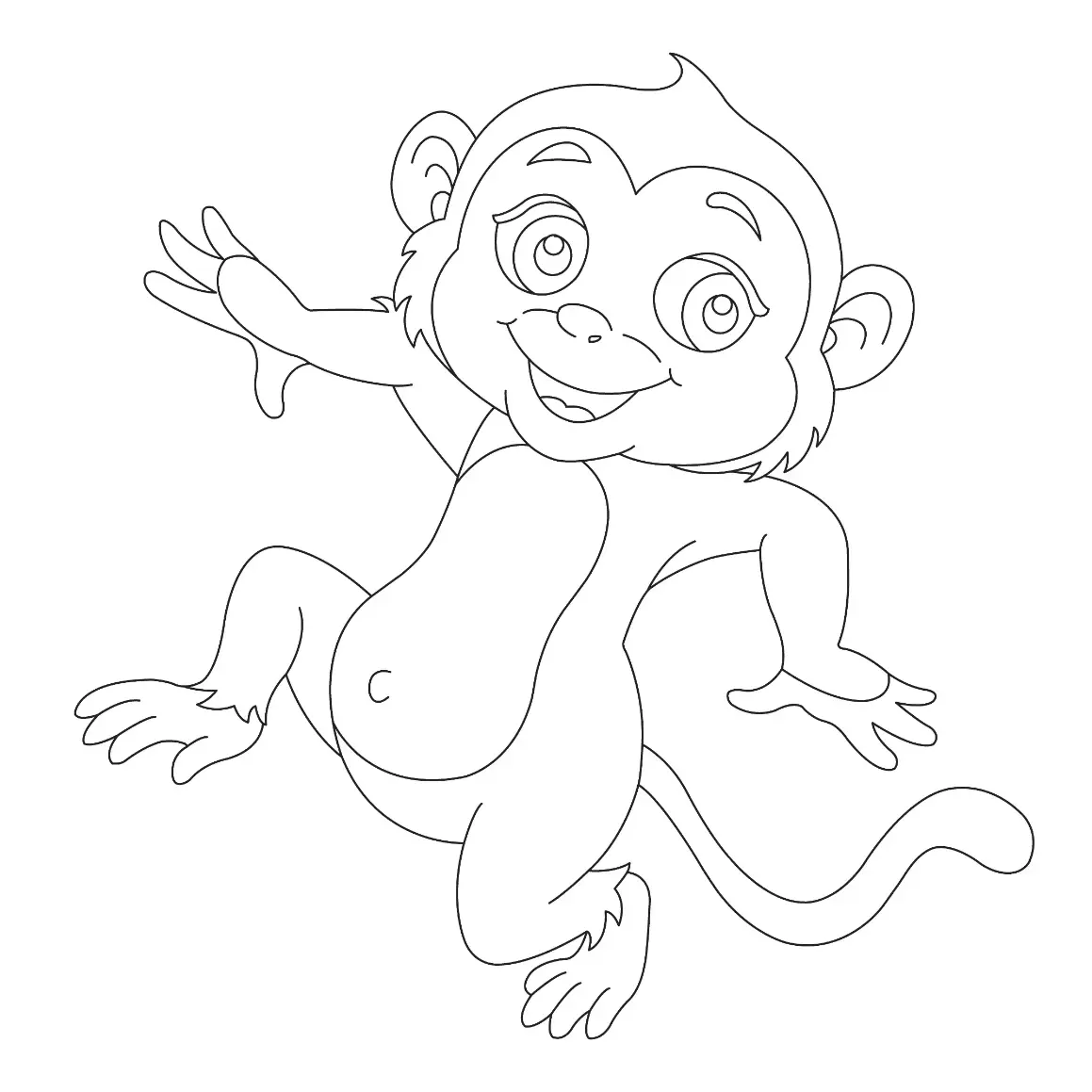 Free Monkey Picture To Color In