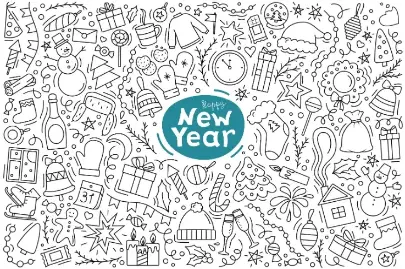 Free New Year Picture To Color In