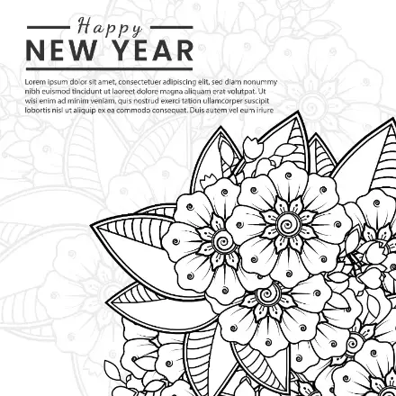 Free New Year Picture To Color In