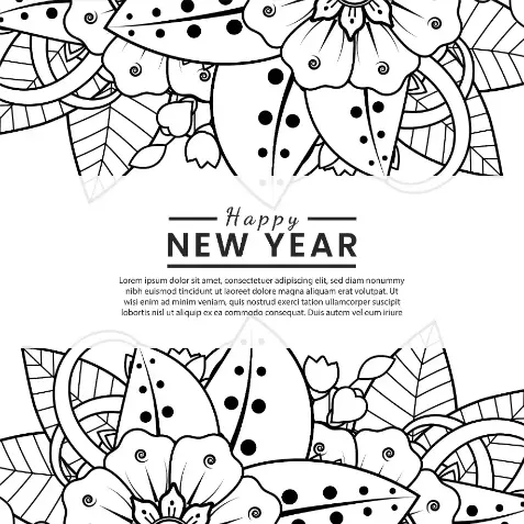 Free New Year Picture To Color In