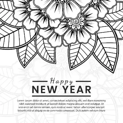 Free New Year Picture To Color In