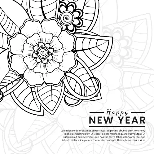 Free New Year Picture To Color In