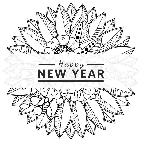 Free New Year Picture To Color In