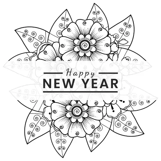 Free New Year Picture To Color In