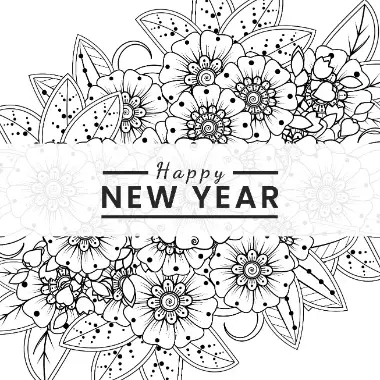 Free New Year Picture To Color In