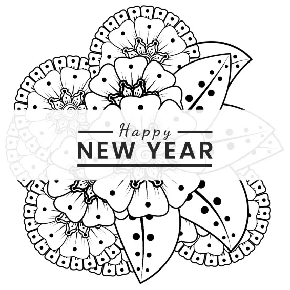 Free New Year Picture To Color In