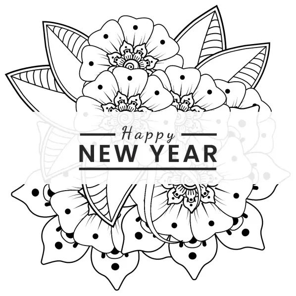 Free New Year Picture To Color In