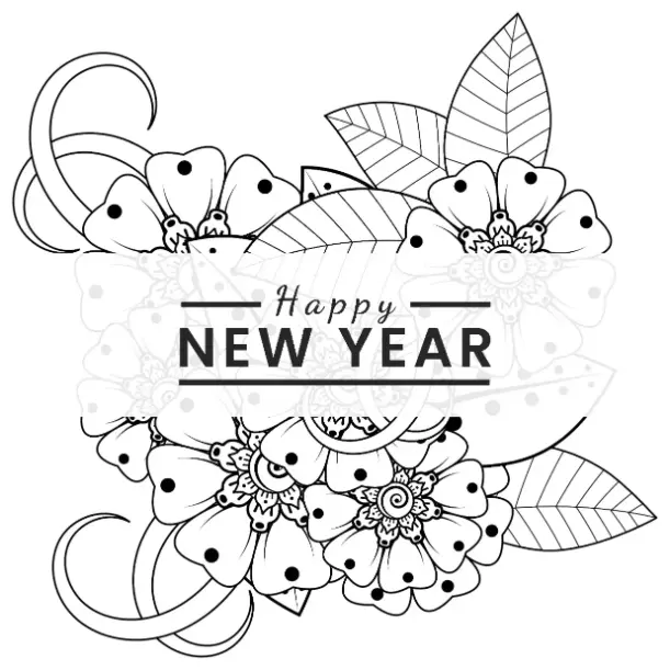 Free New Year Picture To Color In