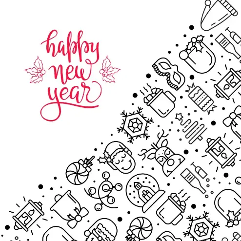 Free New Year Picture To Color In