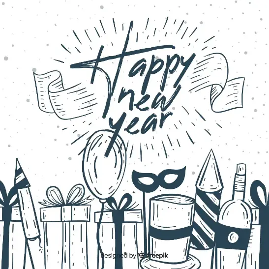 Free New Year Picture To Color In