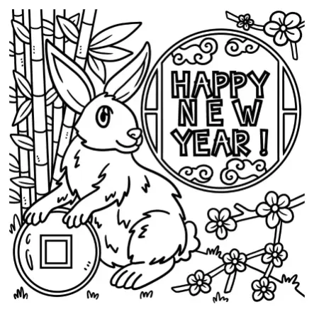 Free New Year Picture To Color In