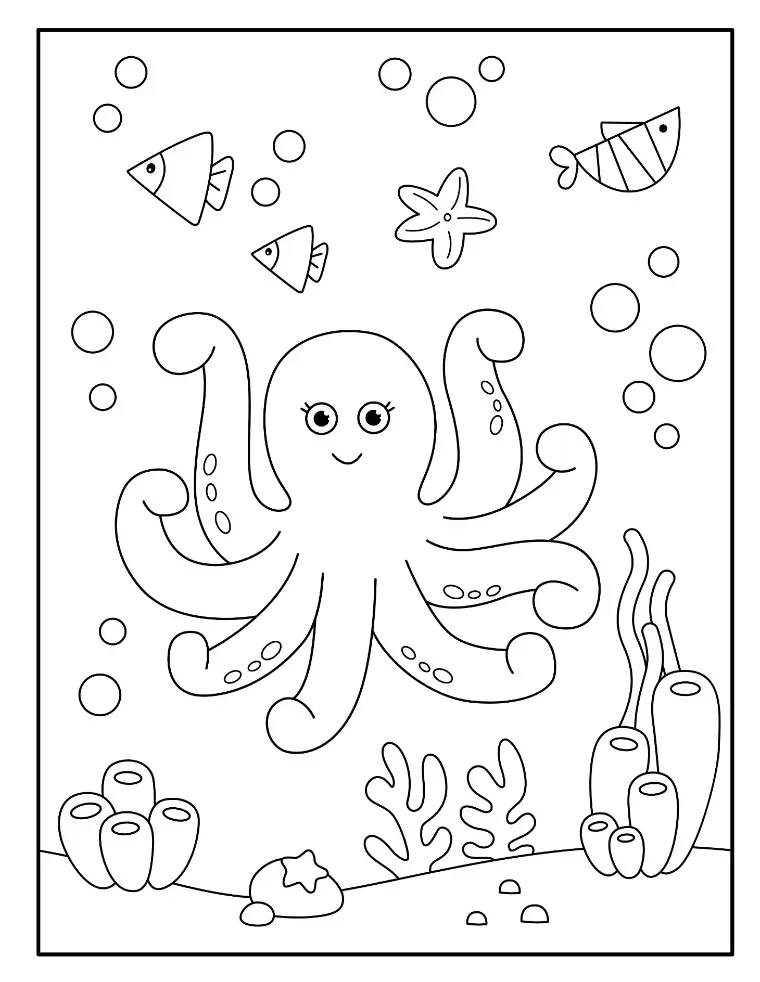 Free Octopus Picture To Color In