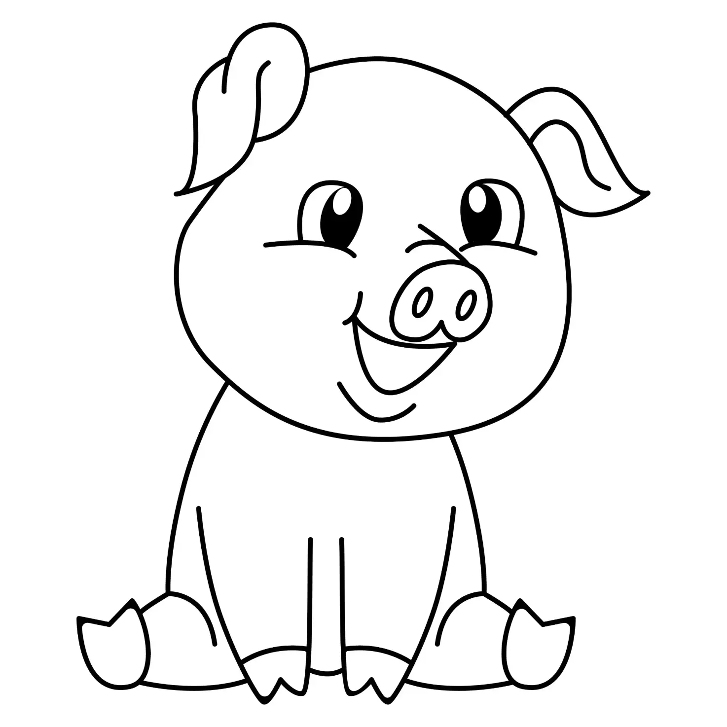 Free Pig Picture To Color In