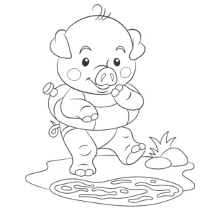 Free Pig Picture To Color In