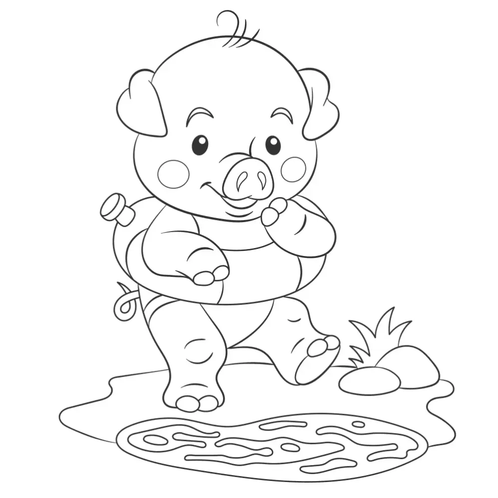 Free Pig Picture To Color In