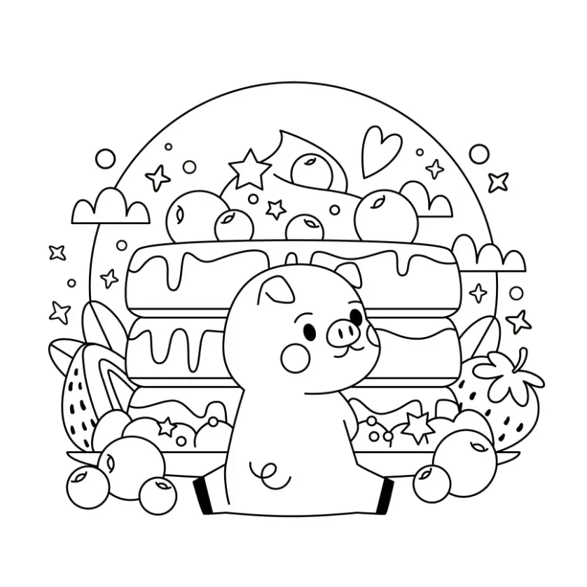 Free Pig Picture To Color In 19