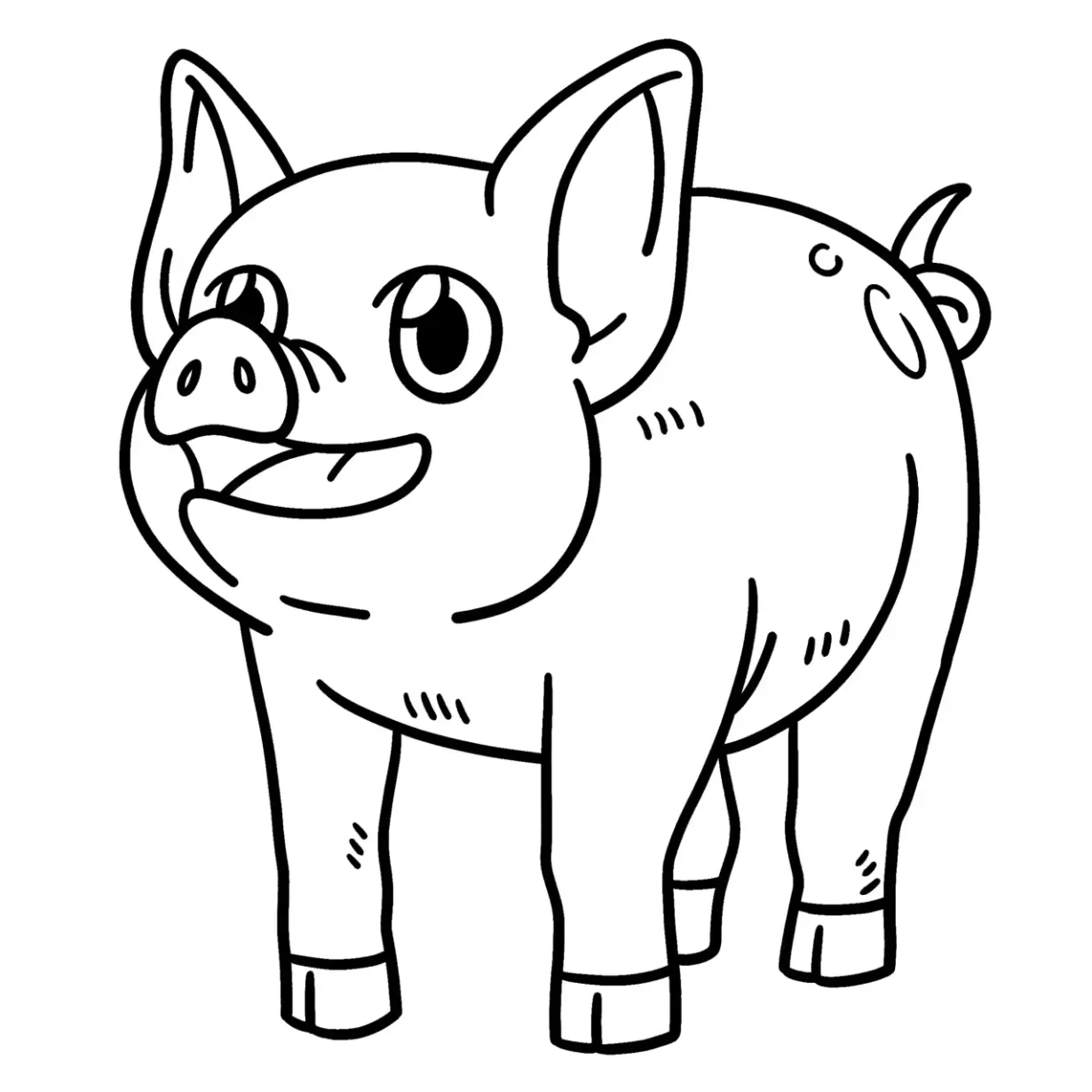 Free Pig Picture To Color In