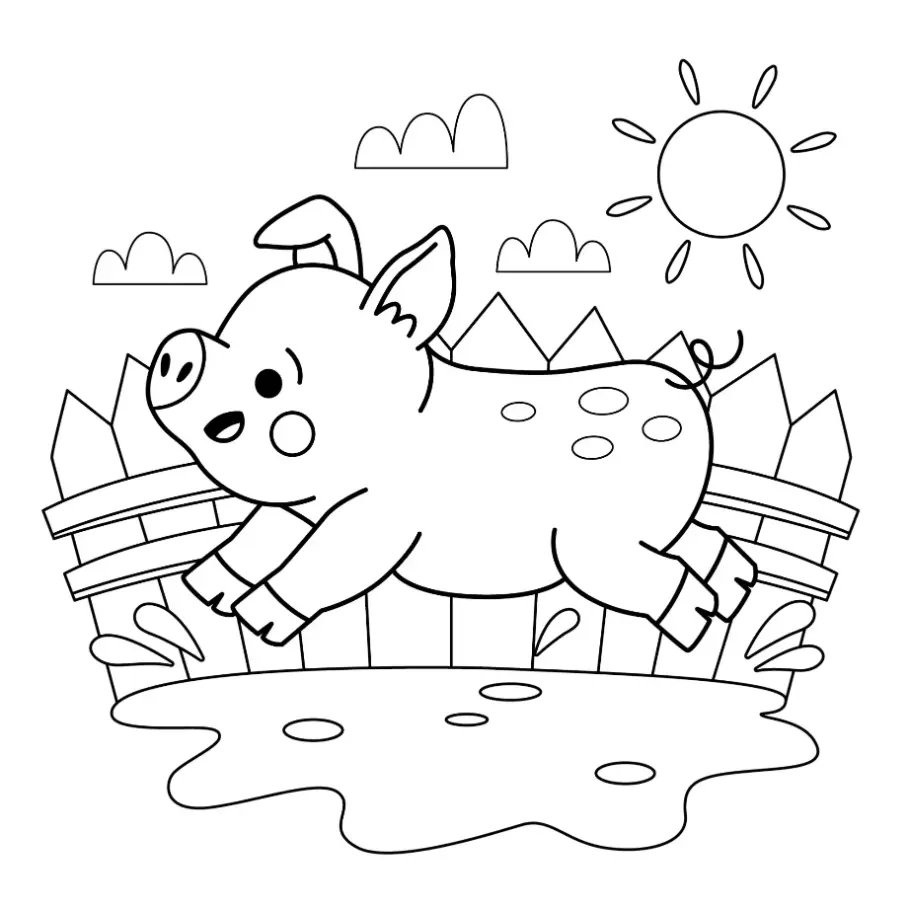 Free Pig Picture To Color In