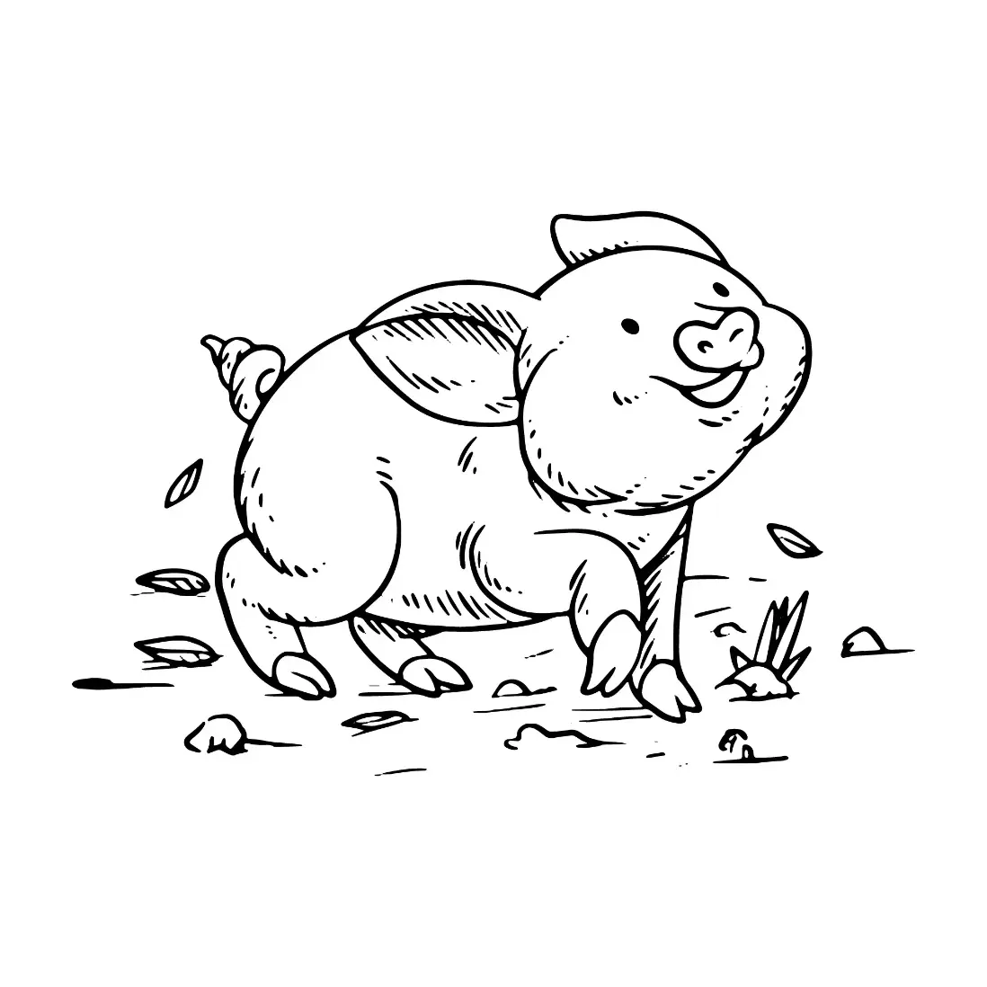 Free Pig Picture To Color In