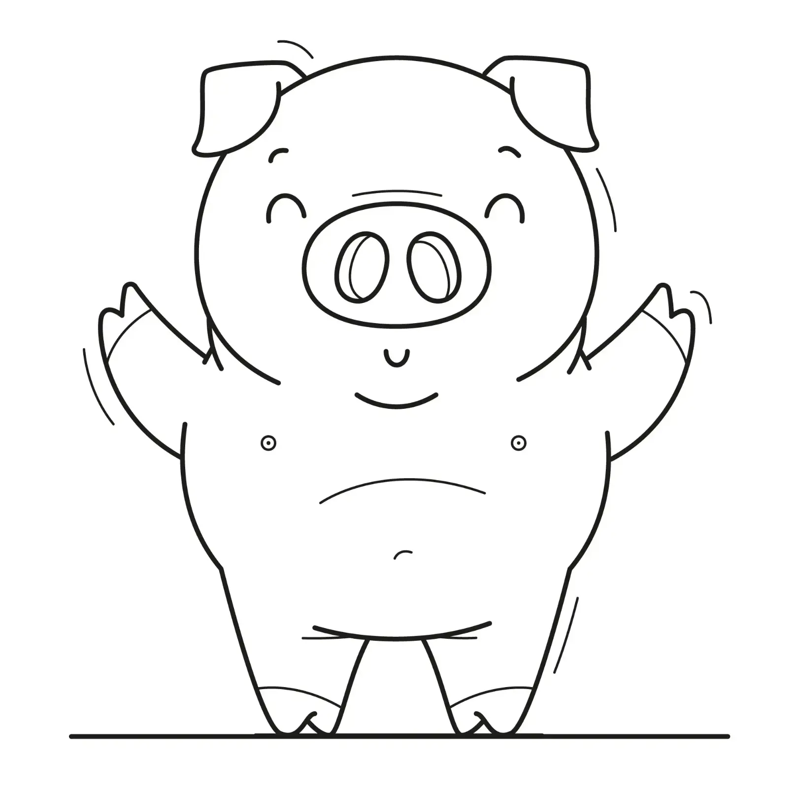 Free Pig Picture To Color In