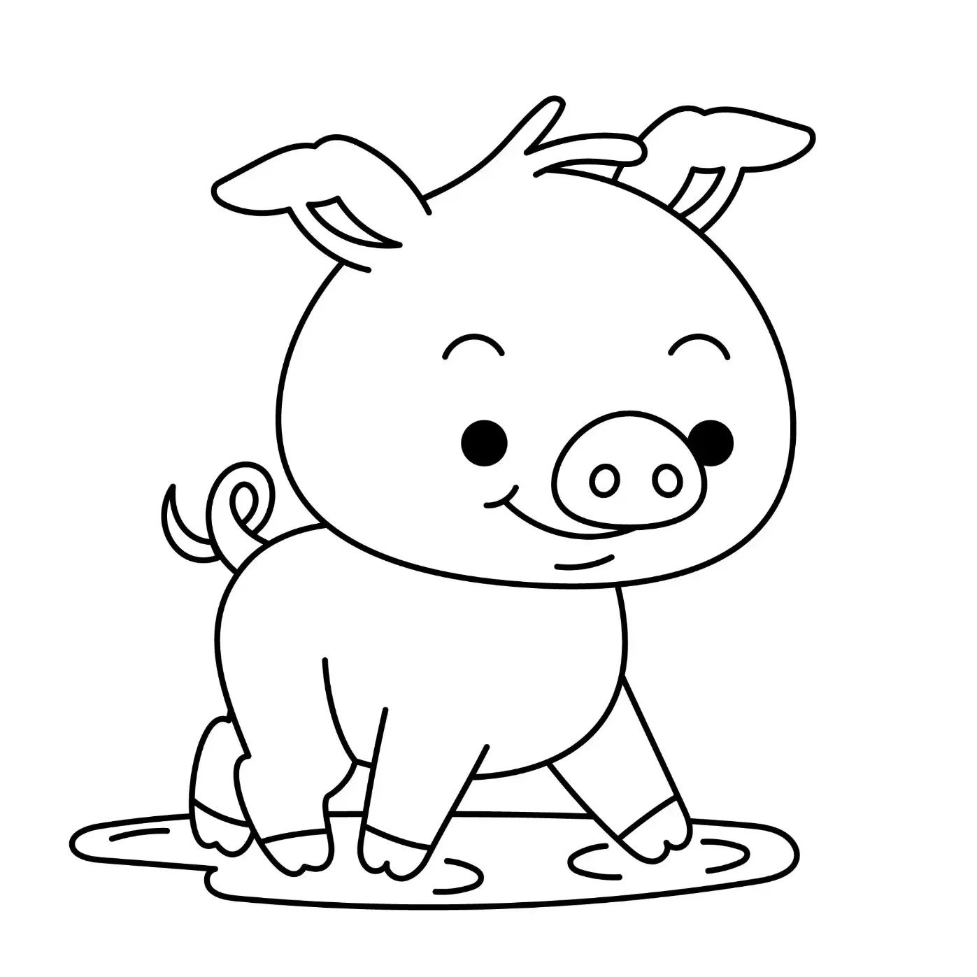 Free Pig Picture To Color In