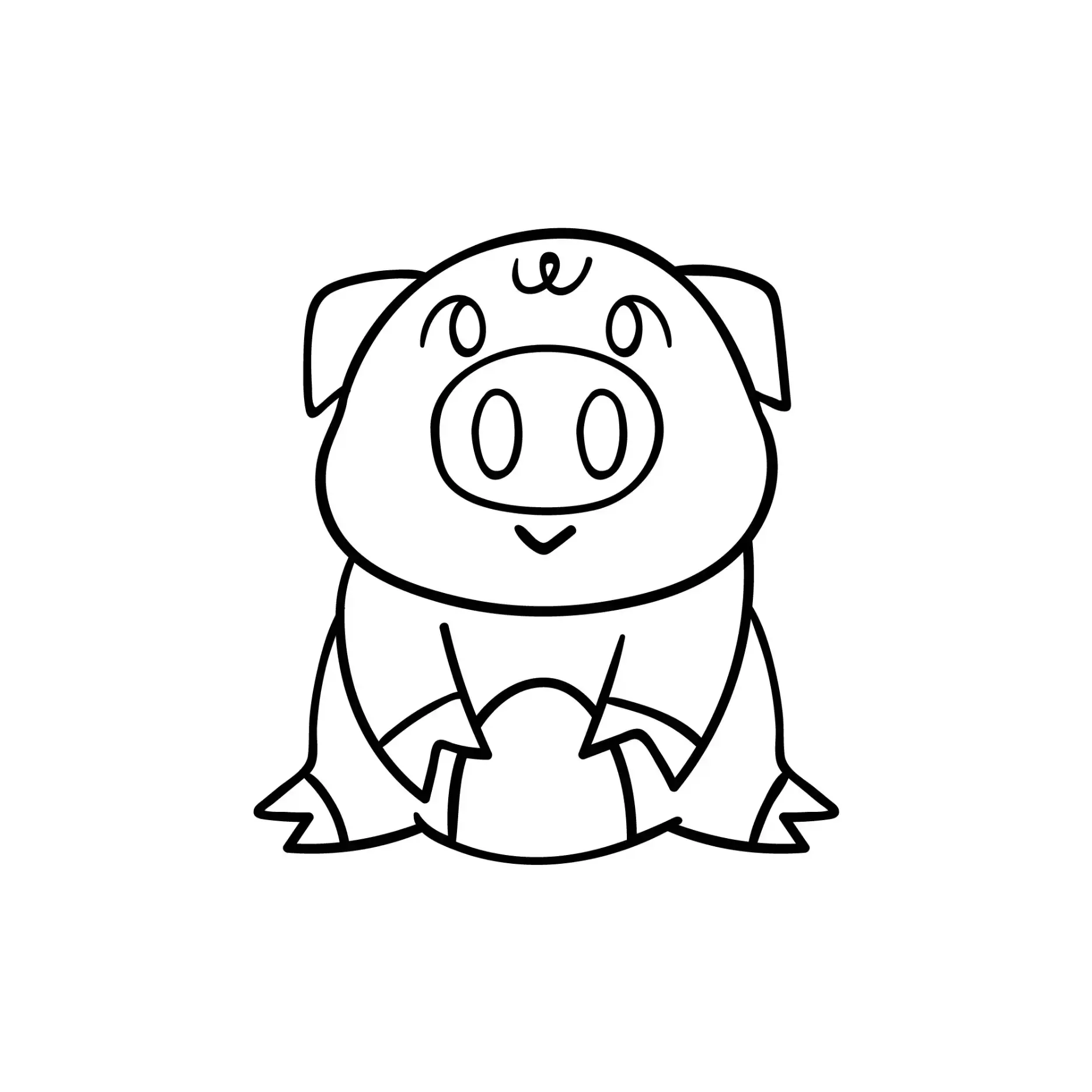 Free Pig Picture To Color In