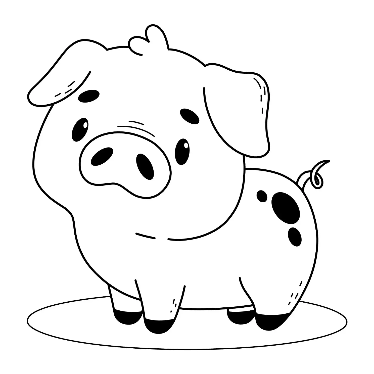 Free Pig Picture To Color In