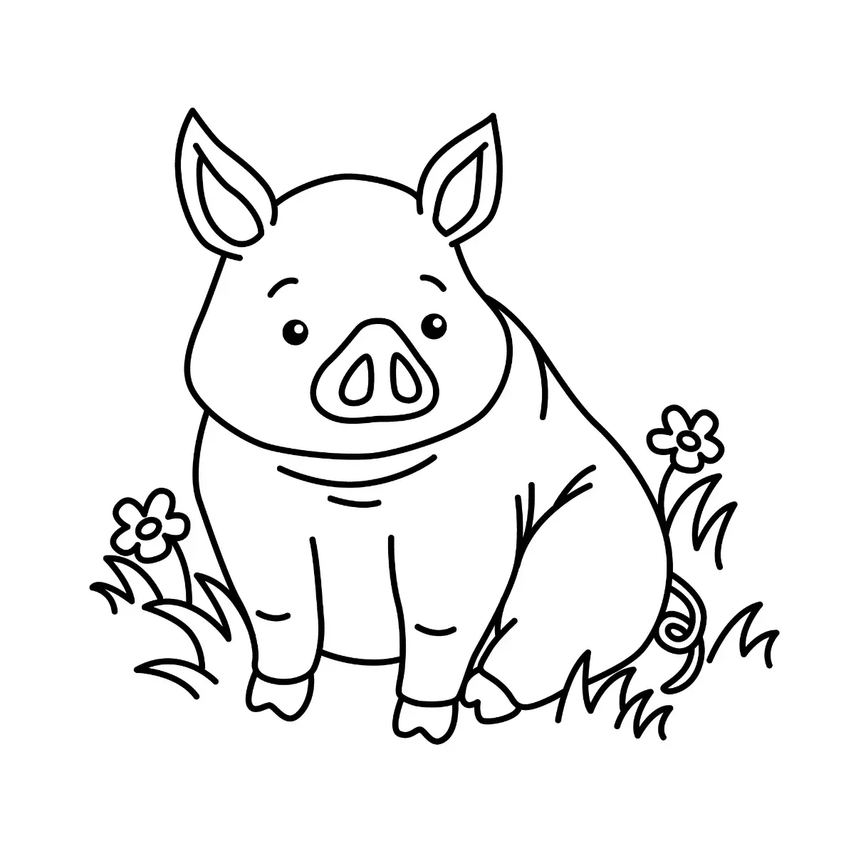 Free Pig Picture To Color In