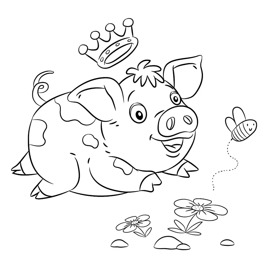 Free Pig Picture To Color In