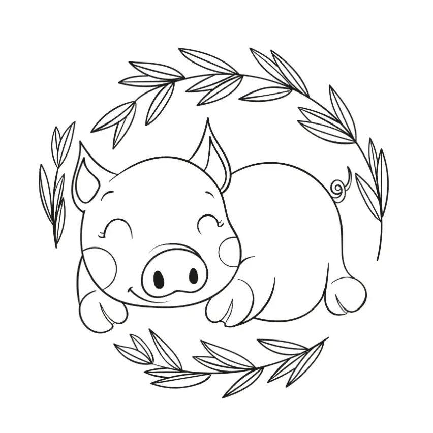 Free Pig Picture To Color In