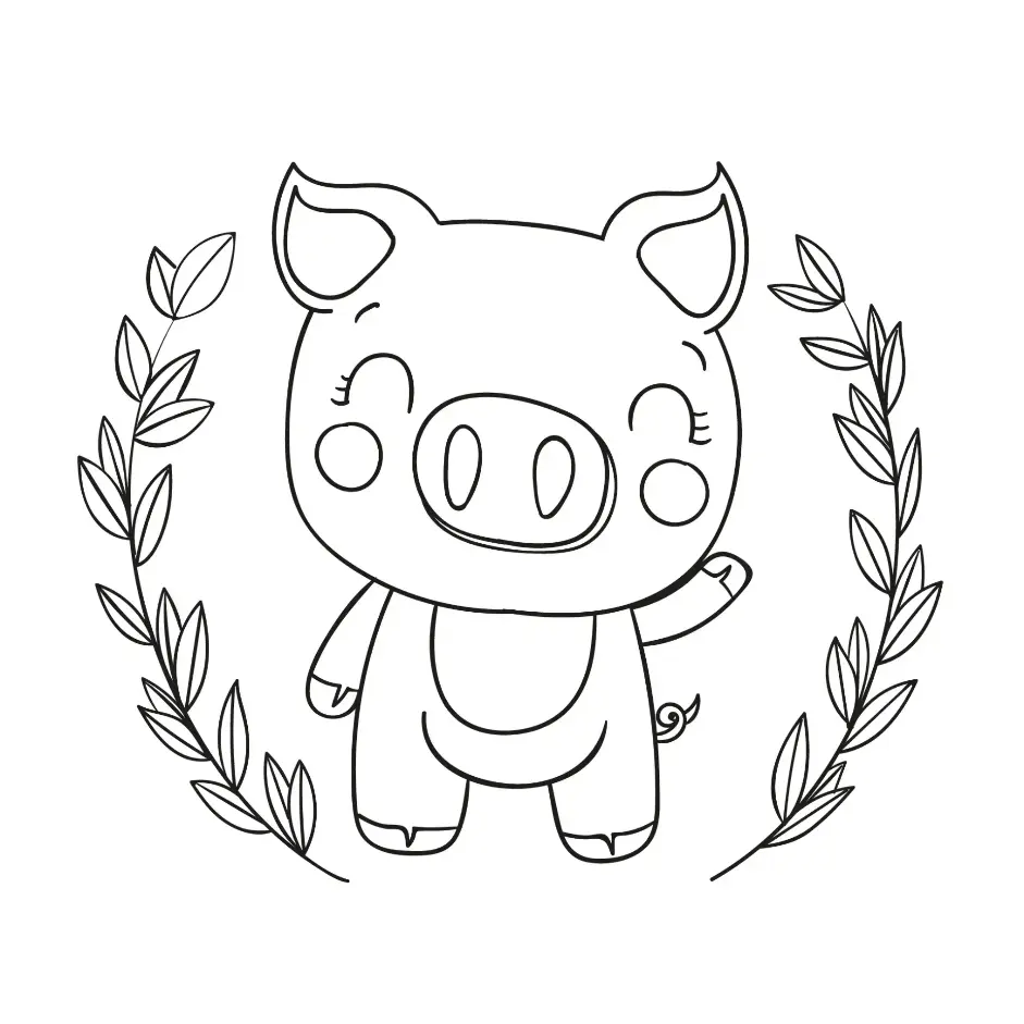 Free Pig Picture To Color In