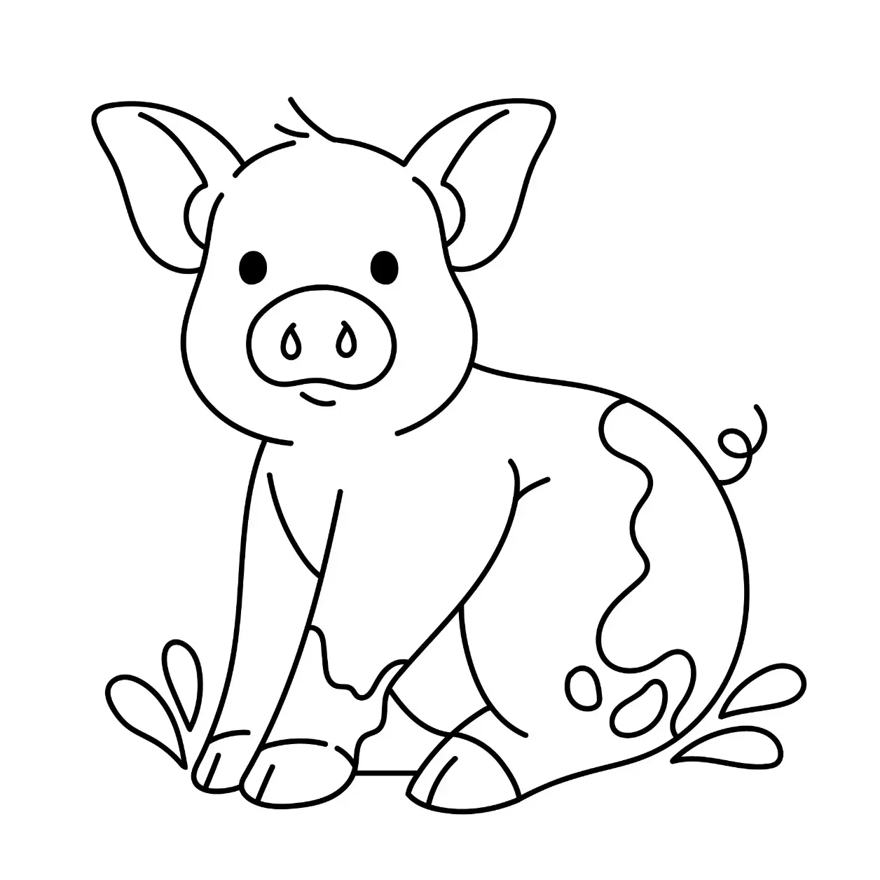 Free Pig Picture To Color In