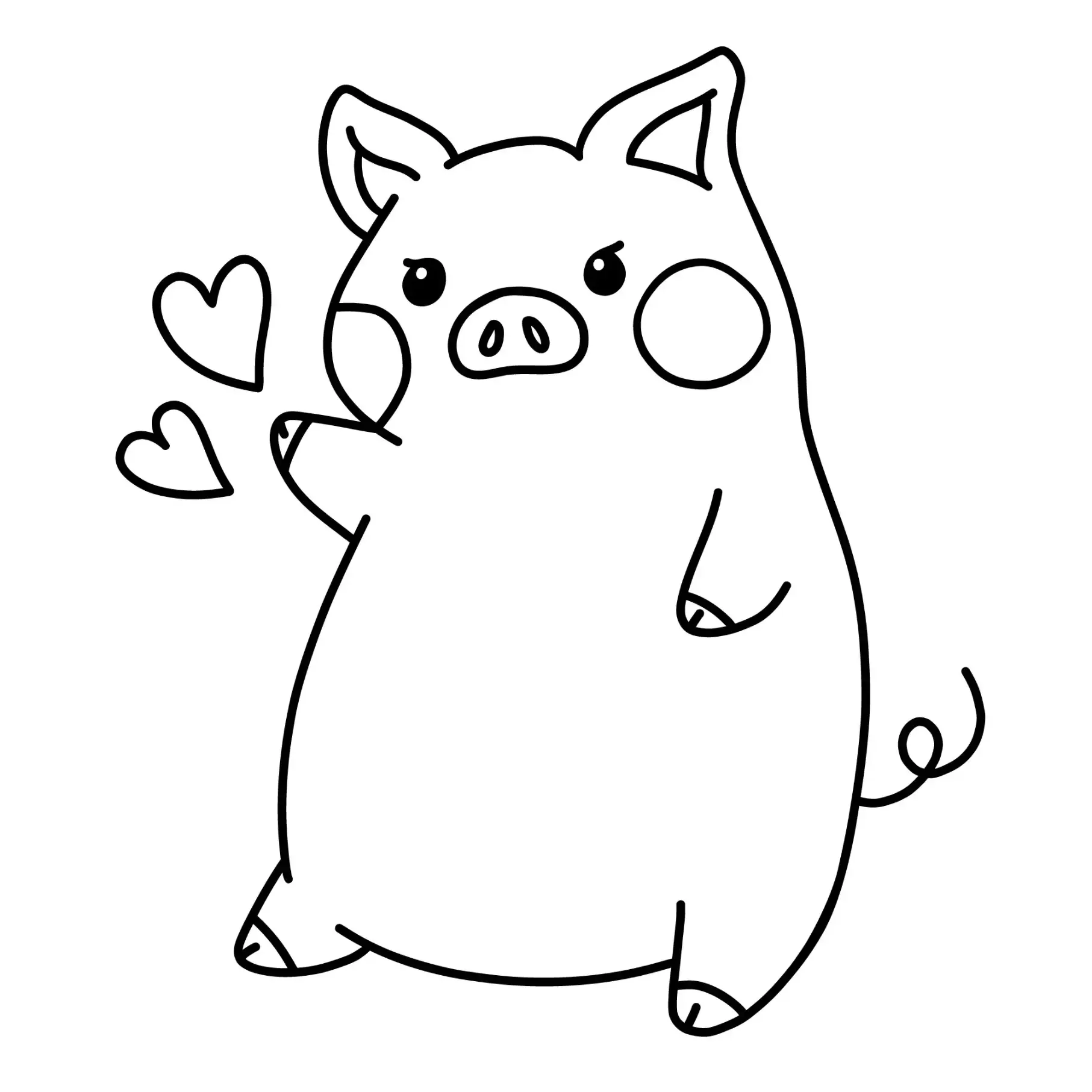 Free Pig Picture To Color In