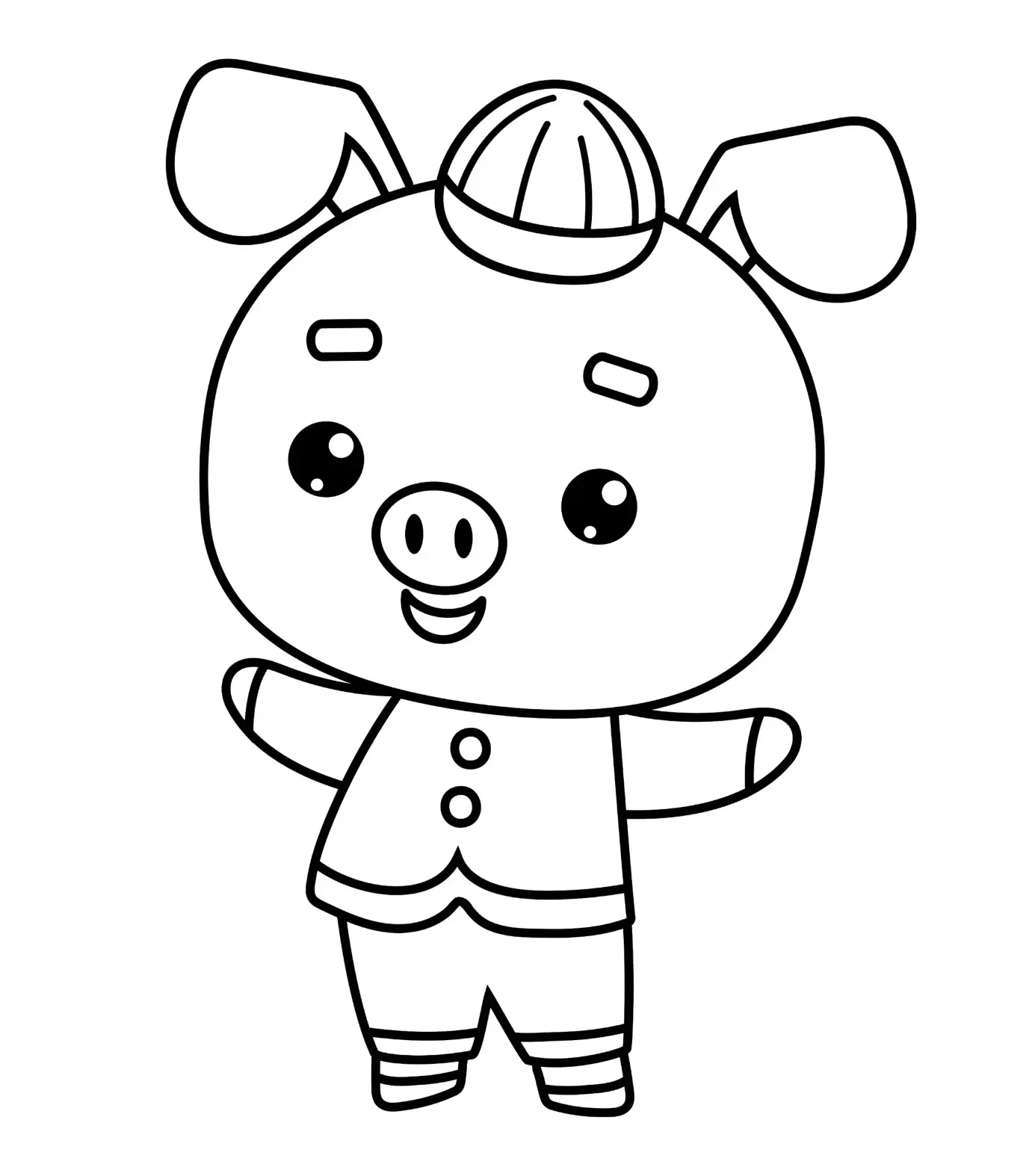 Free Pig Picture To Color In