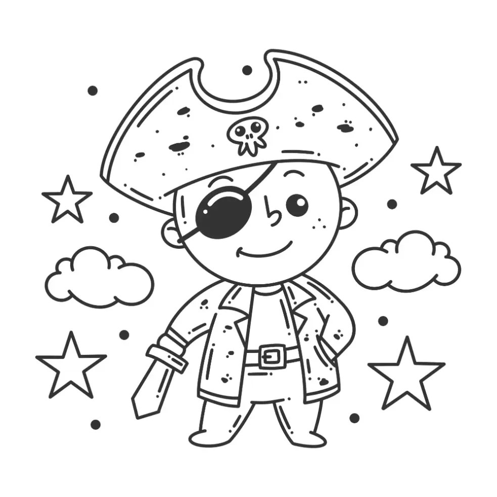 Free Pirate Picture To Color In