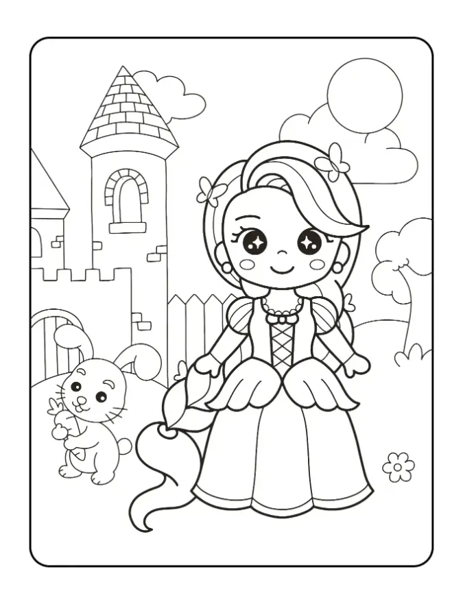 Free Princess Picture To Color In