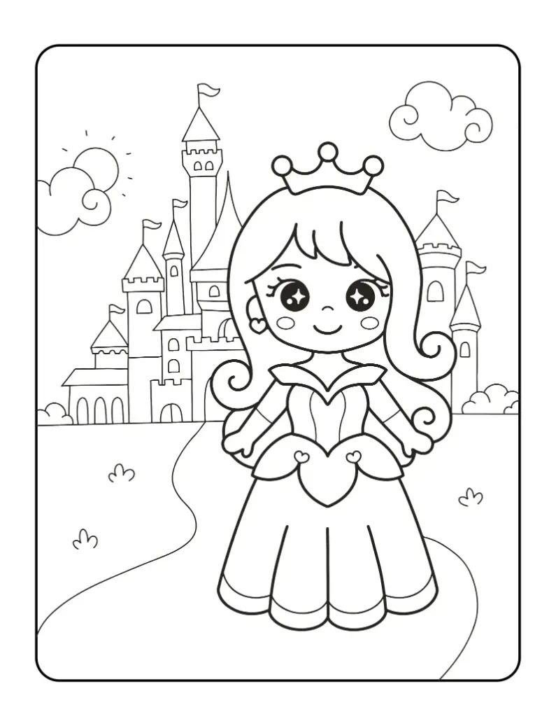 Free Princess Picture To Color In