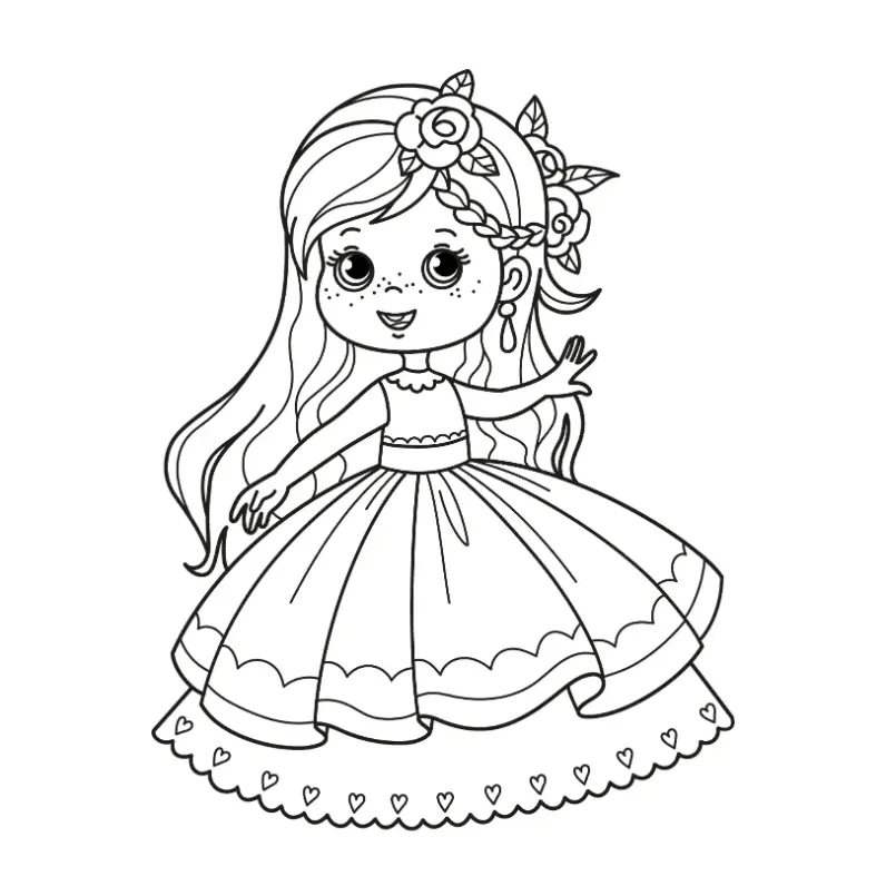 Free Princess Picture To Color In