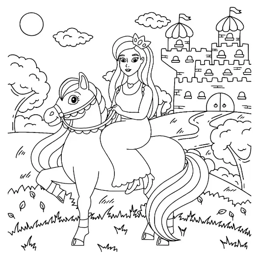 Free Princess Picture To Color In