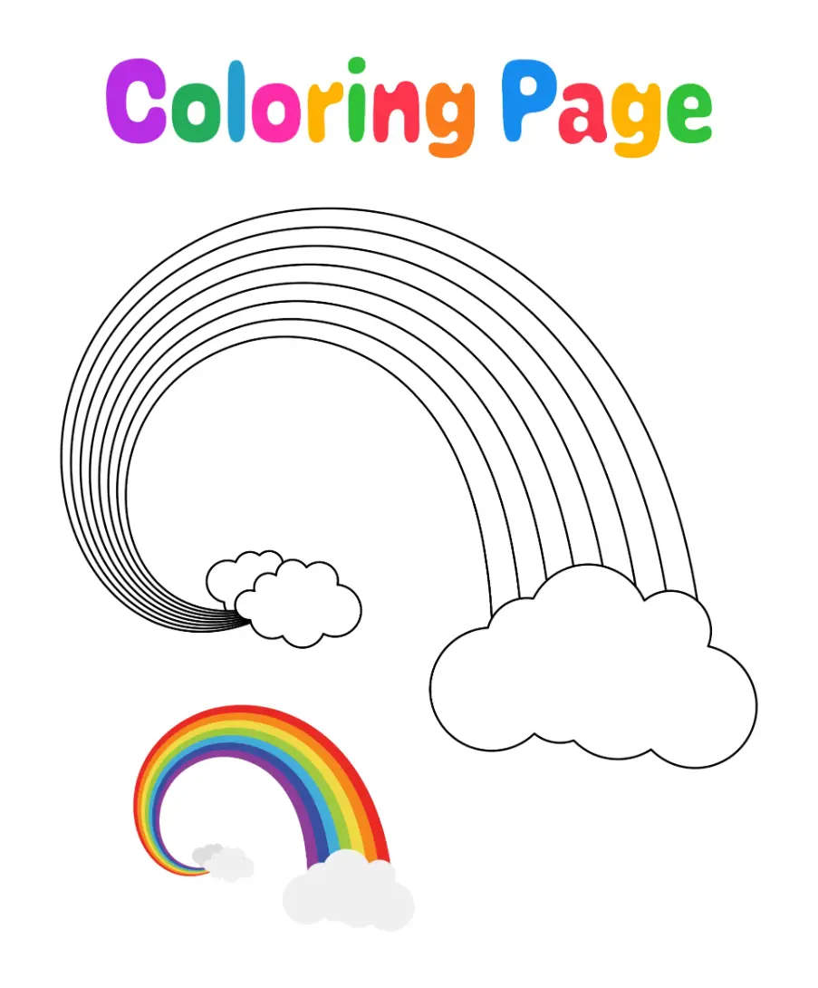 Free Rainbow Picture To Color In