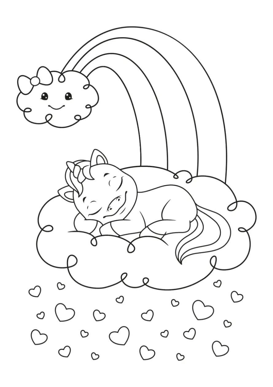 Free Rainbow Picture To Color In