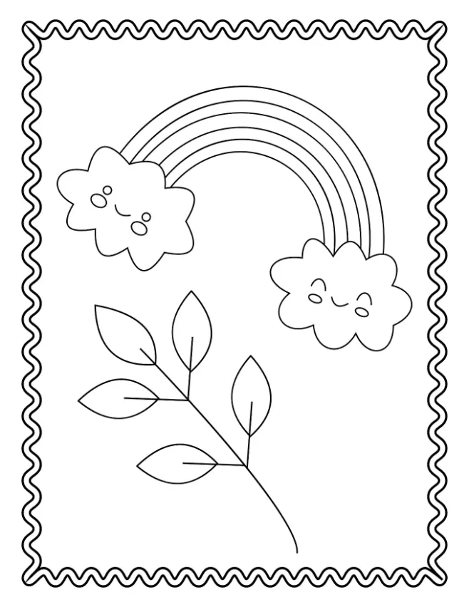 Free Rainbow Picture To Color In