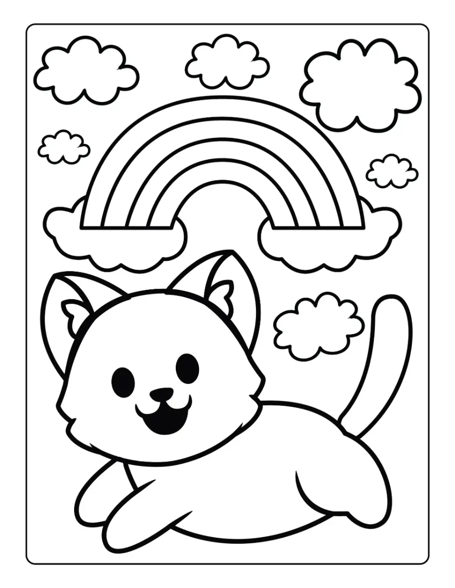 Free Rainbow Picture To Color In