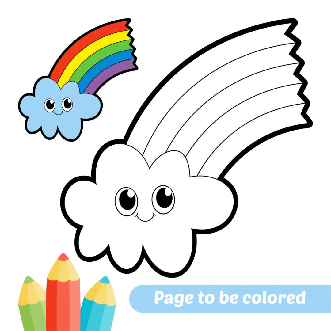 Free Rainbow Picture To Color In