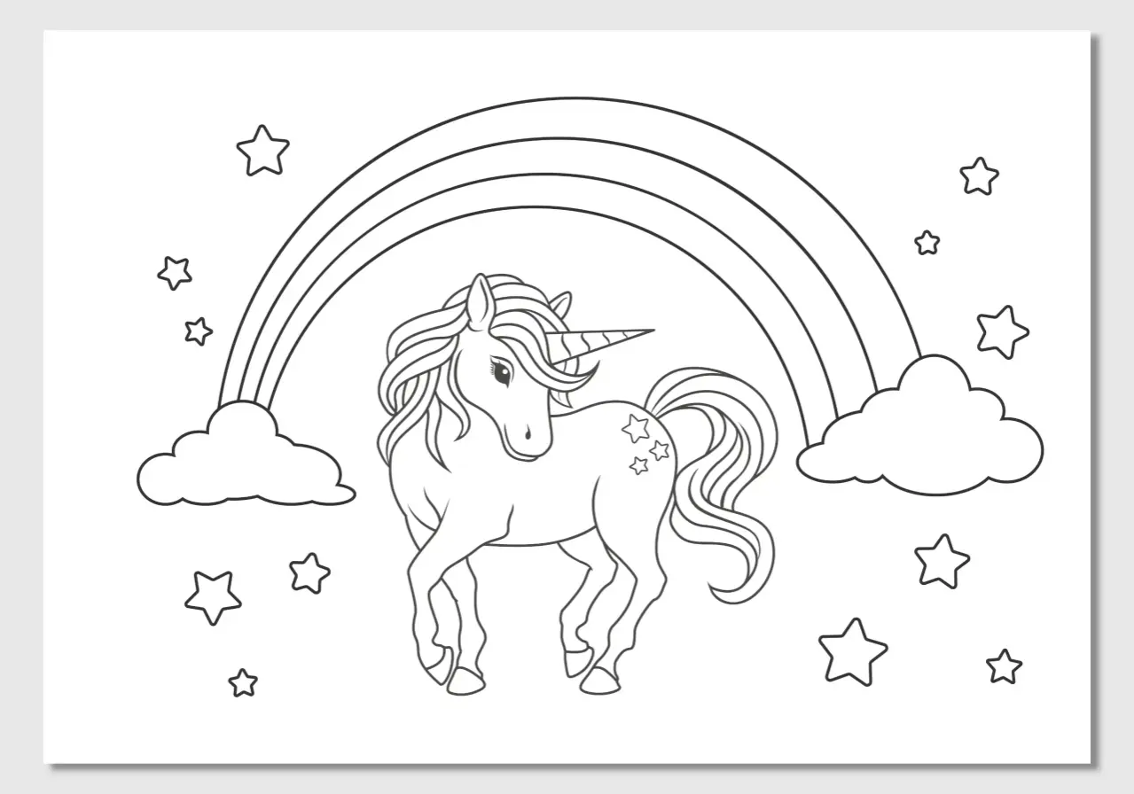 Free Rainbow Picture To Color In