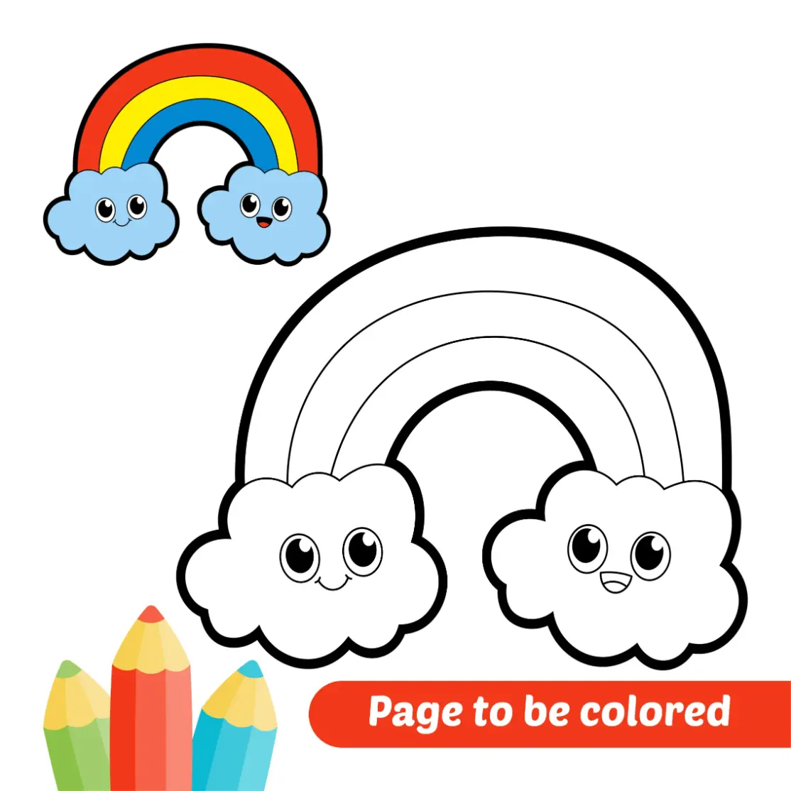 Free Rainbow Picture To Color In