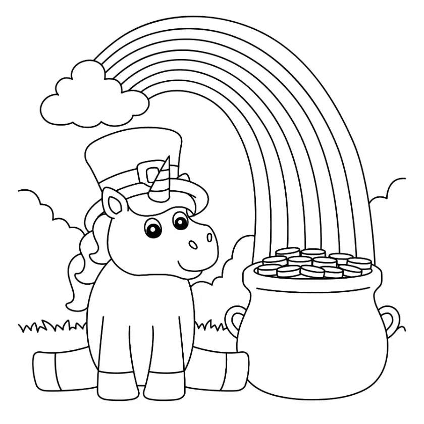 Free Rainbow Picture To Color In